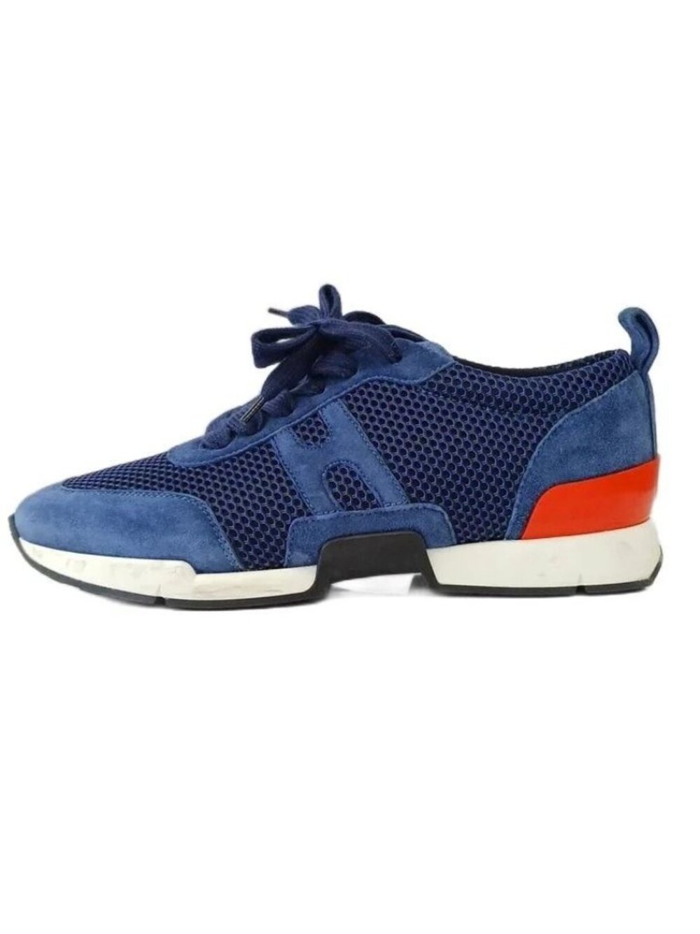 Hermes Star Starter Sneakers Mesh Suede Low Cut Navy